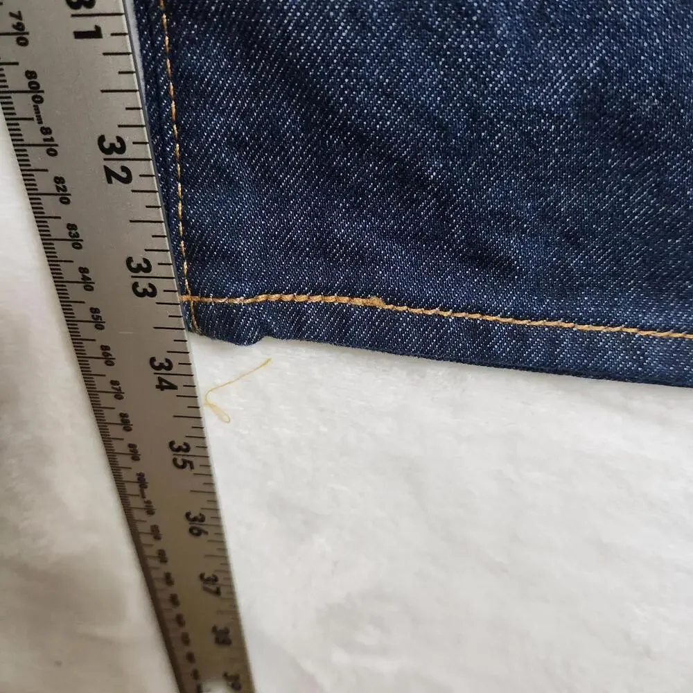 Vtg Levi's 501 Jeans 35x34 Button Fly Dark Wash Raw Denim Made in Korea‎